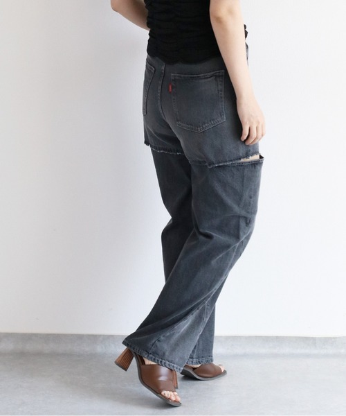 cepo（セポ）の「サイドカットオフストレートデニム（デニムパンツ・レディース・ブルー系2/グレー・M/S）」の9枚目の写真