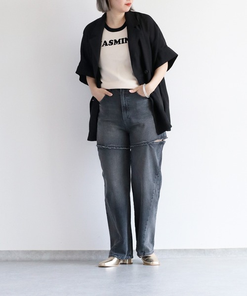 cepo（セポ）の「サイドカットオフストレートデニム（デニムパンツ・レディース・ブルー系2/グレー・M/S）」の20枚目の写真