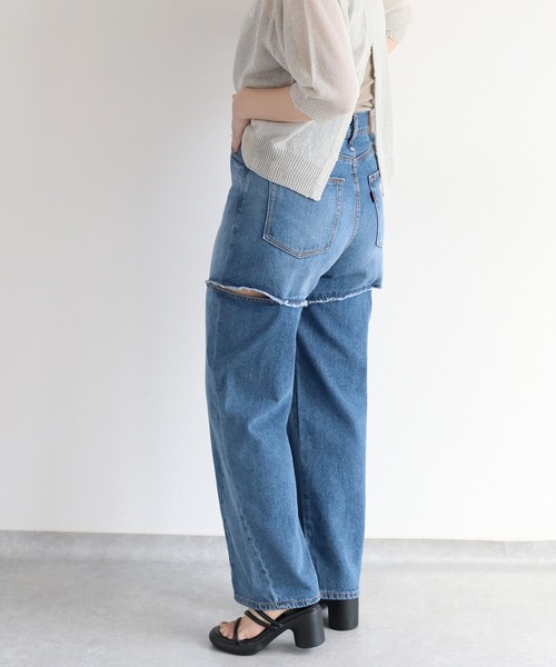 cepo（セポ）の「サイドカットオフストレートデニム（デニムパンツ・レディース・ブルー系2/グレー・M/S）」の19枚目の写真