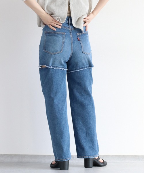 cepo（セポ）の「サイドカットオフストレートデニム（デニムパンツ・レディース・ブルー系2/グレー・M/S）」の16枚目の写真