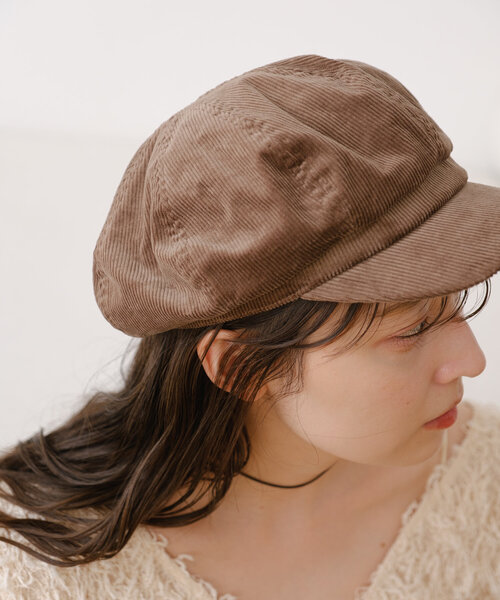 Kastane（カスタネ）の「コーデュロイキャスケット（キャスケット・レディース・ブラック/ブラウン・FREE）」の6枚目の写真