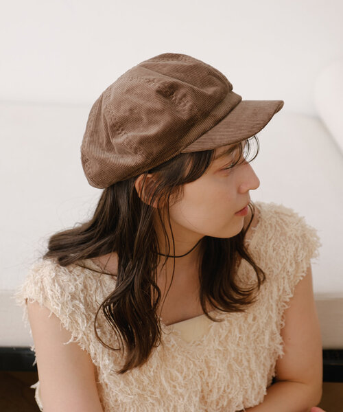 Kastane（カスタネ）の「コーデュロイキャスケット（キャスケット・レディース・ブラック/ブラウン・FREE）」の7枚目の写真