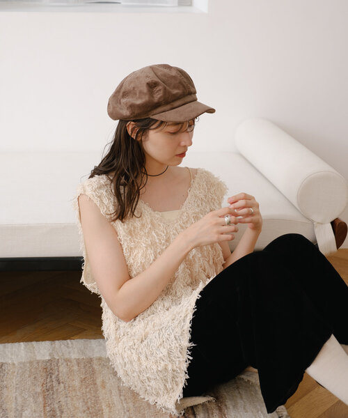 Kastane（カスタネ）の「コーデュロイキャスケット（キャスケット・レディース・ブラック/ブラウン・FREE）」の8枚目の写真