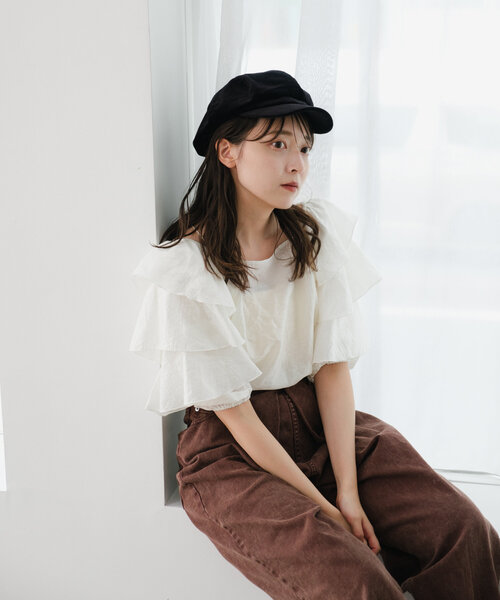 Kastane（カスタネ）の「コーデュロイキャスケット（キャスケット・レディース・ブラック/ブラウン・FREE）」の12枚目の写真