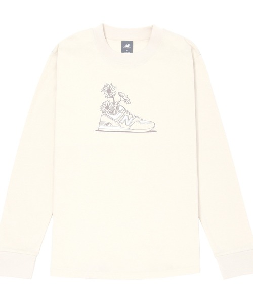 NEW BALANCE(ニューバランス)の「フラワーグラフィックロングスリーブTシャツ(Tシャツ/カットソー・レディース・パープル/ライトグレー/アイボリー・X-LARGE/LARGE/MEDIUM/SMALL)」の14枚目の写真