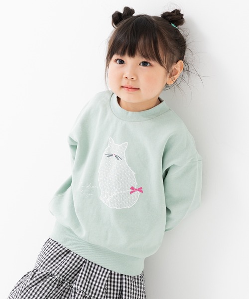 セール】袖口メロー仕上げ プリント 裏毛トレーナー（スウェット