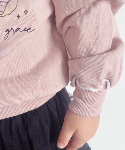 セール】袖口メロー仕上げ プリント 裏毛トレーナー（スウェット