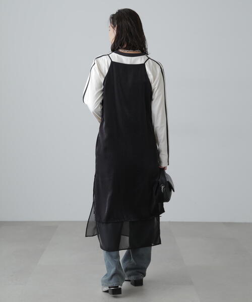 FREE'S MART（フリーズマート）の「レイヤードナローキャミワンピース（ワンピース・レディース・ブラック/ホワイト・FREE）」の5枚目の写真