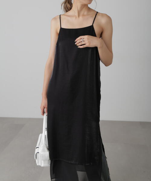 FREE'S MART（フリーズマート）の「レイヤードナローキャミワンピース（ワンピース・レディース・ブラック/ホワイト・FREE）」の18枚目の写真