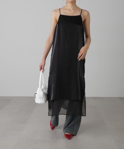 FREE'S MART（フリーズマート）の「レイヤードナローキャミワンピース（ワンピース・レディース・ブラック/ホワイト・FREE）」の20枚目の写真