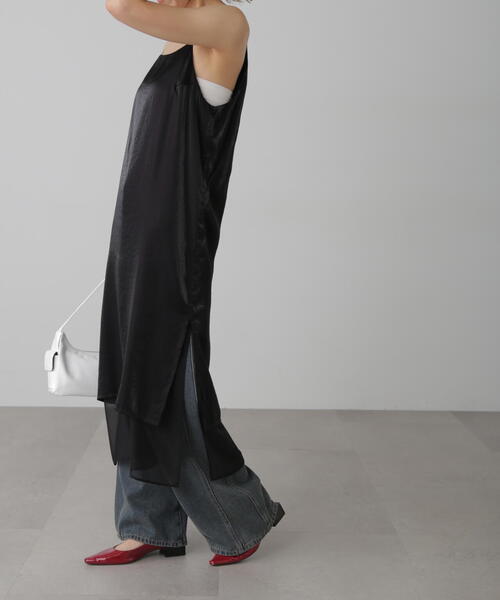 FREE'S MART（フリーズマート）の「レイヤードナローキャミワンピース（ワンピース・レディース・ブラック/ホワイト・FREE）」の21枚目の写真