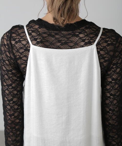 FREE'S MART（フリーズマート）の「レイヤードナローキャミワンピース（ワンピース・レディース・ブラック/ホワイト・FREE）」の9枚目の写真