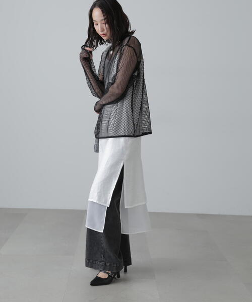 FREE'S MART（フリーズマート）の「レイヤードナローキャミワンピース（ワンピース・レディース・ブラック/ホワイト・FREE）」の14枚目の写真