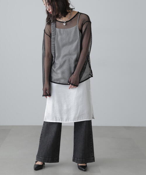 FREE'S MART（フリーズマート）の「レイヤードナローキャミワンピース（ワンピース・レディース・ブラック/ホワイト・FREE）」の15枚目の写真