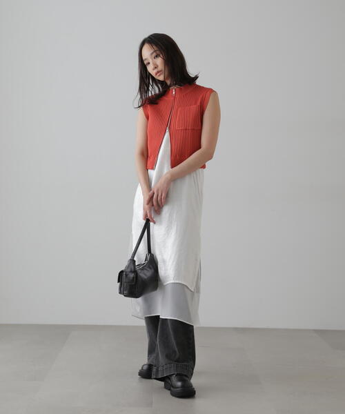 FREE'S MART（フリーズマート）の「レイヤードナローキャミワンピース（ワンピース・レディース・ブラック/ホワイト・FREE）」の17枚目の写真