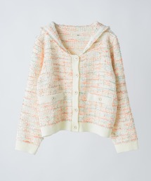 idem（イデム）の「mix tweed sailor jacket / セーラーカラーツイードカーディガン（カーディガン/ボレロ）」