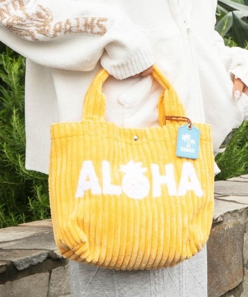 Kahiko(カヒコ)の「【Kahiko】ヘノヘノコーデュロイミニトートバッグ(トートバッグ・レディース・ピンク/グリーン/オレンジ/ブルー/ホワイト/レッド/イエロー・FREE)」の4枚目の写真