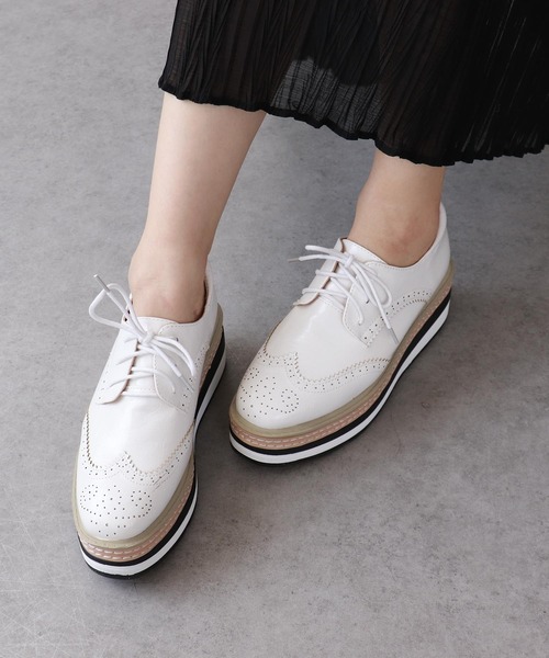 オックスフォード厚底レースアップシューズ ＠（スニーカー）｜Three