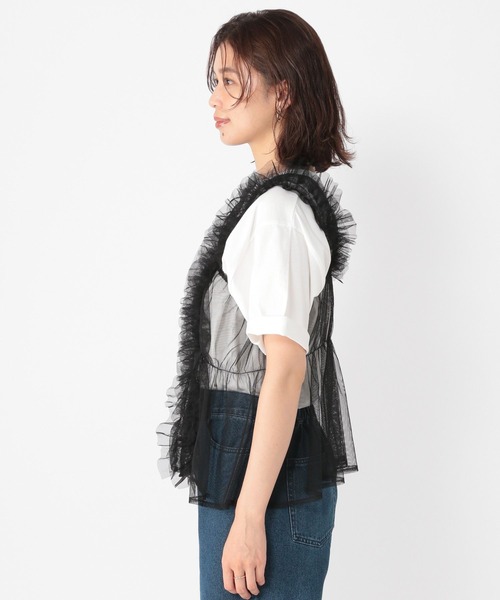 studio CLIP（スタディオクリップ）の「ダブルフロントフリルチュールジレ（ベスト・レディース・グレー/アイボリー/ブラック・FREE）」の20枚目の写真