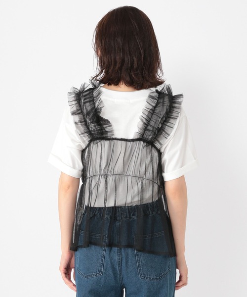studio CLIP（スタディオクリップ）の「ダブルフロントフリルチュールジレ（ベスト・レディース・グレー/アイボリー/ブラック・FREE）」の19枚目の写真