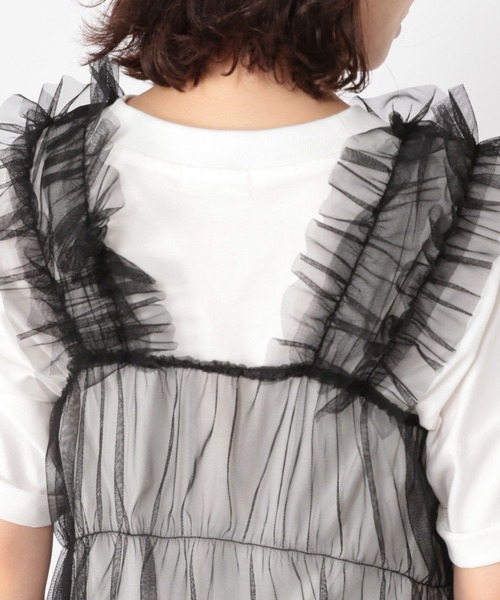 studio CLIP（スタディオクリップ）の「ダブルフロントフリルチュールジレ（ベスト・レディース・グレー/アイボリー/ブラック・FREE）」の15枚目の写真