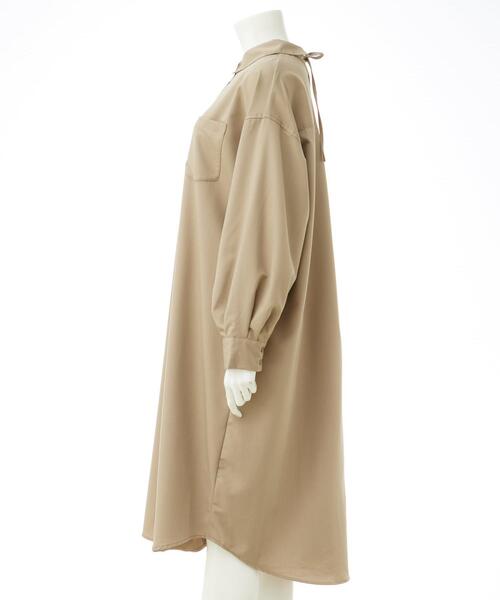 INGNI（イング）の「バックレースアップロングシャツ（シャツワンピース・レディース・チャコールグレー/カーキ/ベージュ・M）」の5枚目の写真