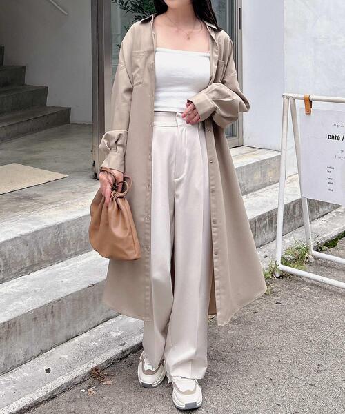 INGNI（イング）の「バックレースアップロングシャツ（シャツワンピース・レディース・チャコールグレー/カーキ/ベージュ・M）」の15枚目の写真