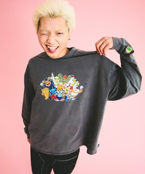【セール】オーバーサイズパラッパオールスタープリントピグメント加工ロンTEE(Tシャツ/カットソー)|Ressaca(レサーカ)