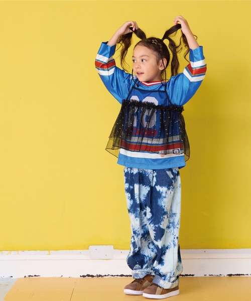 BIG FIELD(ビッグフィールド)の「デニムミリタリータックパンツ(デニムパンツ・キッズ・ブルー/ブラック・100/90/120/110/150/140/130)」の5枚目の写真