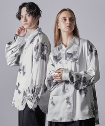 【CLEL】Loose Draped Floral Pattern Shirt/ルーズドレープ花柄シャツ