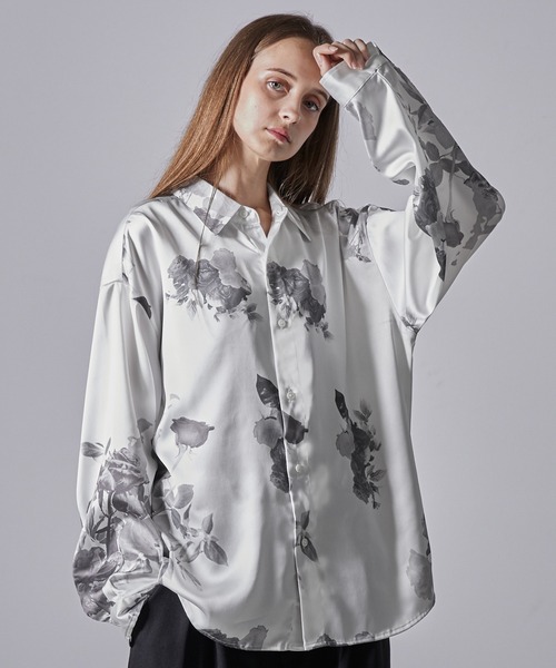 【CLEL】Loose Draped Floral Pattern Shirt/ルーズドレープ花柄シャツ（シャツ/ブラウス）｜CLEL（クレイル）