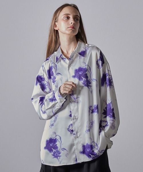 【CLEL】Loose Draped Floral Pattern Shirt/ルーズドレープ花柄シャツ（シャツ/ブラウス）｜CLEL（クレイル）