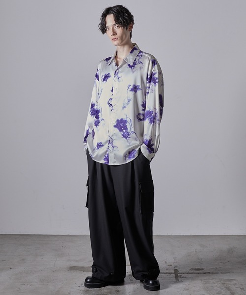 【CLEL】Loose Draped Floral Pattern Shirt/ルーズドレープ花柄シャツ（シャツ/ブラウス）｜CLEL（クレイル）