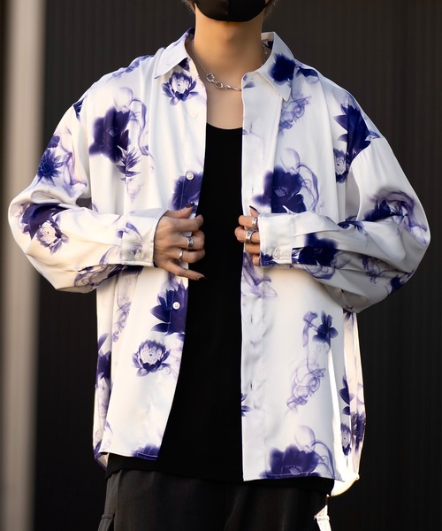 【CLEL】Loose Draped Floral Pattern Shirt/ルーズドレープ花柄シャツ（シャツ/ブラウス）｜CLEL（クレイル）