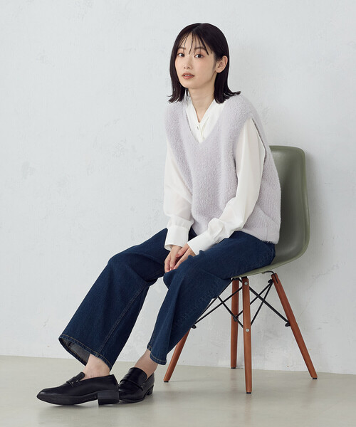 COMME CA ISM(コムサイズム)の「ポリエステルデシン ボウタイブラウス(シャツ/ブラウス・レディース・ホワイト/ブラック・LARGE/MEDIUM)」の11枚目の写真