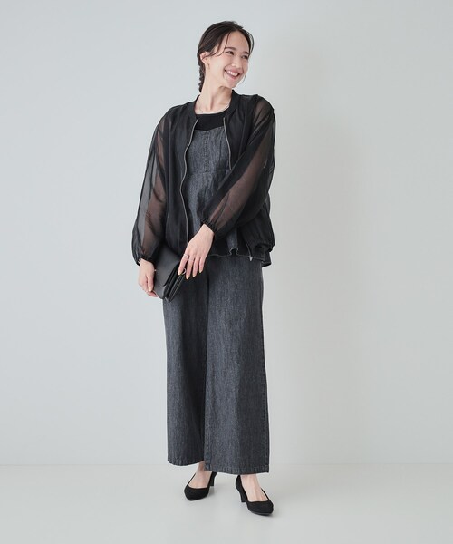 SHOO・LA・RUE(シューラルー)の「◆【洗える】上品なシアー感で魅せる ふんわりシルエットブルゾン(ブルゾン・レディース・ナチュラル/キャメル/ブラック・04/03/02)」の6枚目の写真