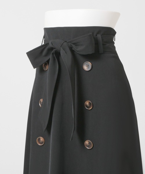 Julia Boutique（ジュリアブティック）の「選べるタイト・フレア トレンチロングスカート（スカート・レディース・ブラック系1/ベージュ系2/ブラック系2/ベージュ系1・1/2）」の11枚目の写真