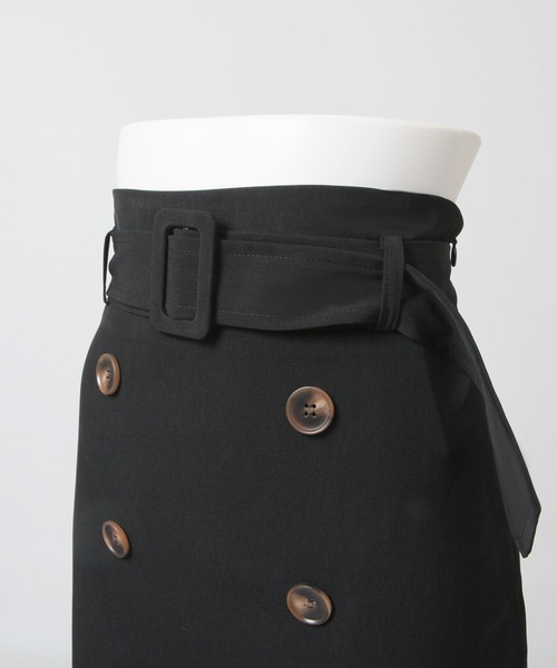 Julia Boutique（ジュリアブティック）の「選べるタイト・フレア トレンチロングスカート（スカート・レディース・ブラック系1/ベージュ系2/ブラック系2/ベージュ系1・1/2）」の16枚目の写真