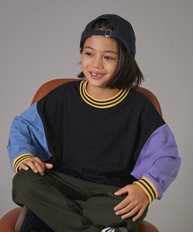 PAIRMANON STREET | 【PAIRMANON STREET】袖口 襟 ボーダーラインリブ 長袖 Tシャツ(Tシャツ/カットソー)