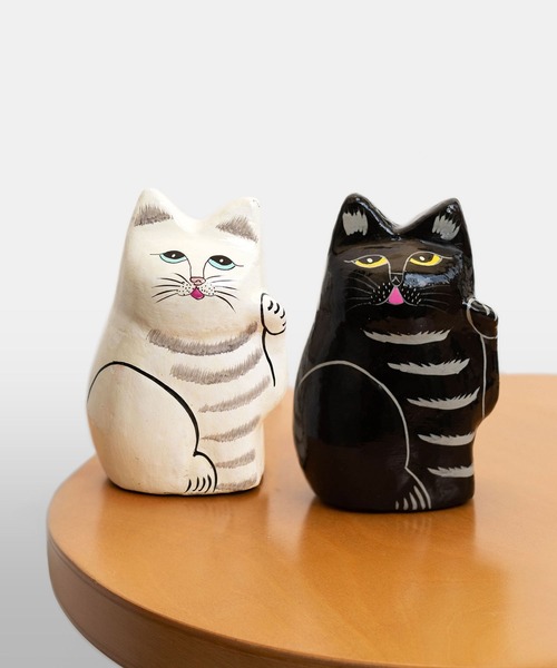 amabro PAPER MACHE CAT DOLL アマブロ インドの招き猫 ネコ オブジェ