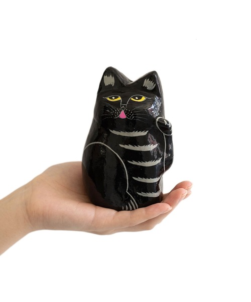 amabro PAPER MACHE CAT DOLL アマブロ インドの招き猫 ネコ
