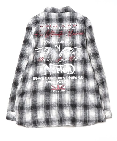 Norton(ノートン)の「【Norton】バック刺繍 フランネルチェックシャツ(シャツ/ブラウス・メンズ・レッド/ブラック・M/L/XL/XXL)」の3枚目の写真