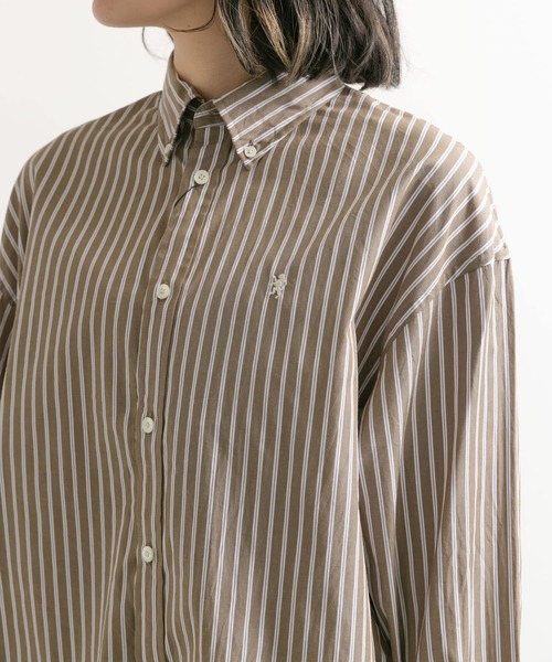 GYMPHLEX（ジムフレックス）の「GYMPHLEX　MTS SHORT B.D. SHIRTS Long-Sleeve（シャツ/ブラウス・レディース・ブラウン系その他/ブルー系その他・14）」の7枚目の写真