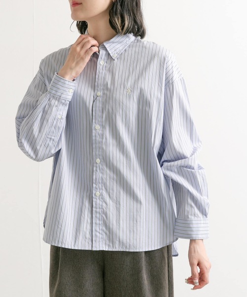 GYMPHLEX（ジムフレックス）の「GYMPHLEX　MTS SHORT B.D. SHIRTS Long-Sleeve（シャツ/ブラウス・レディース・ブラウン系その他/ブルー系その他・14）」の11枚目の写真