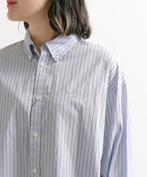 GYMPHLEX（ジムフレックス）の「GYMPHLEX　MTS SHORT B.D. SHIRTS Long-Sleeve（シャツ/ブラウス・レディース・ブラウン系その他/ブルー系その他・14）」の12枚目の写真