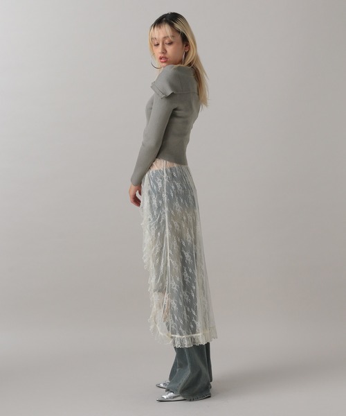 FOREVER 21（フォーエバー トゥエンティーワン）の「【2024FW】バイカラーダブルジップニットカーディガン（カーディガン/ボレロ・レディース・ブラック/ナチュラル/グリーン・FREE）」の22枚目の写真