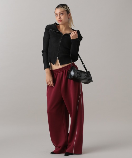 FOREVER 21（フォーエバー トゥエンティーワン）の「【2024FW】バイカラーダブルジップニットカーディガン（カーディガン/ボレロ・レディース・ブラック/ナチュラル/グリーン・FREE）」の13枚目の写真