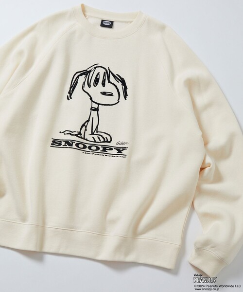 【セール】限定展開 PEANUTS/ピーナッツ 別注 ビッグシルエット クルーネック プリントスウェット/スヌーピー（スウェット）｜FREAK\'S STORE（フリークスストア）