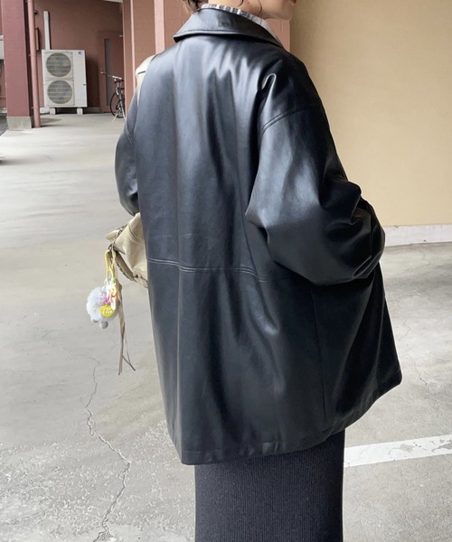 INTER FACTORY(インターファクトリー)の「YUKI- キルティング合皮ジャケット made in INTER FACTORY(その他アウター・レディース・ブラック・FREE)」の6枚目の写真