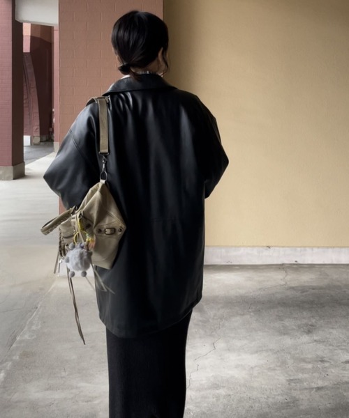 INTER FACTORY(インターファクトリー)の「YUKI- キルティング合皮ジャケット made in INTER FACTORY(その他アウター・レディース・ブラック・FREE)」の15枚目の写真